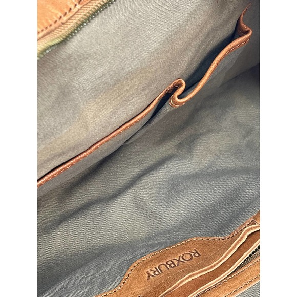 NEW NWT Roxbury Caramel Brown Distressed Leather Satchel Handbag Beads Handle - Picture 11 of 16